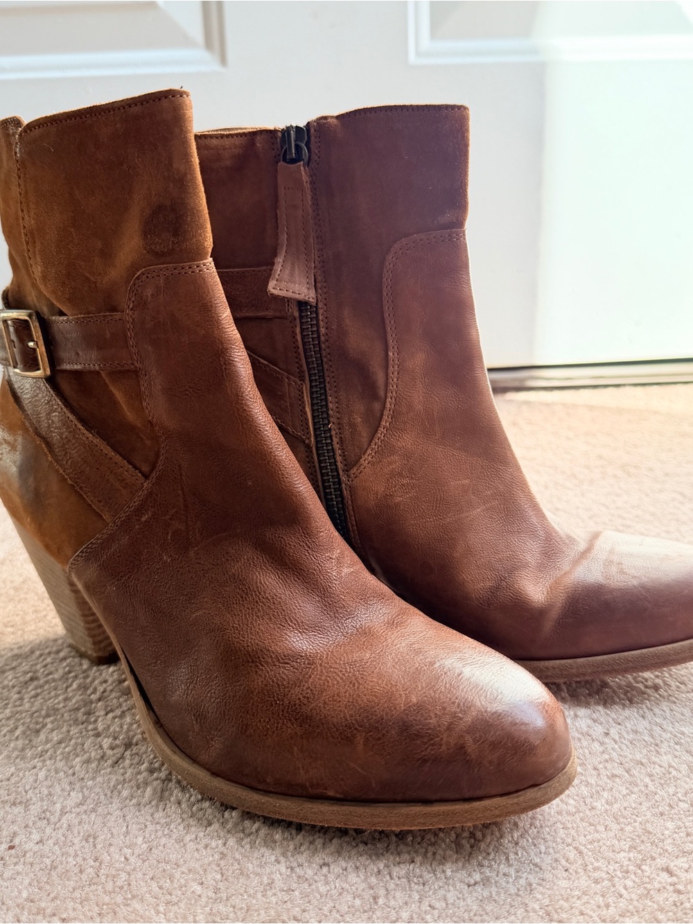 Rag & Bone Brown leather Block heel Boots Size 8.5